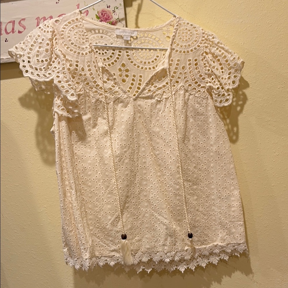 Cream Lace Women's Top
